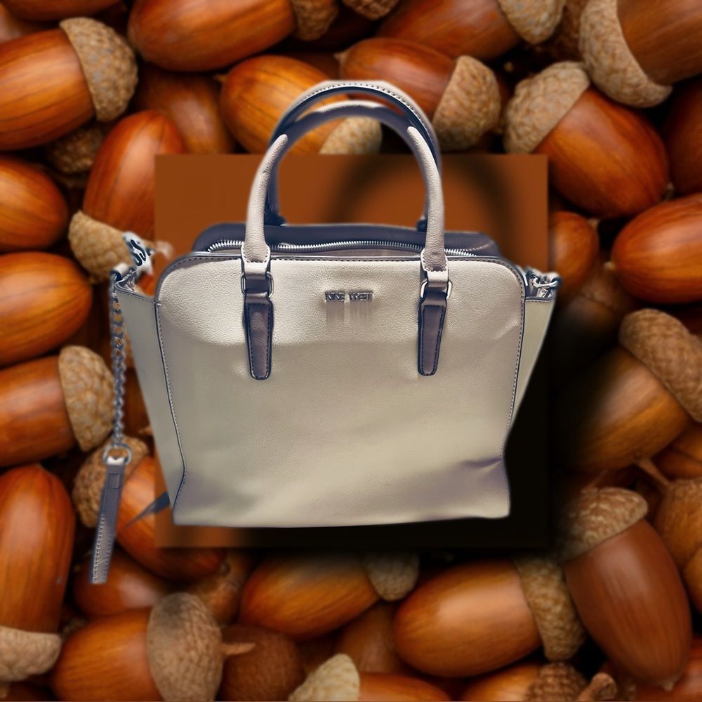 Nine West Two-Tone Beige & Gray Satchel